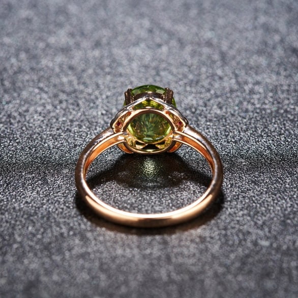 14k Gold 2.25 Ct Natural Tourmaline & Ruby Ring - 3