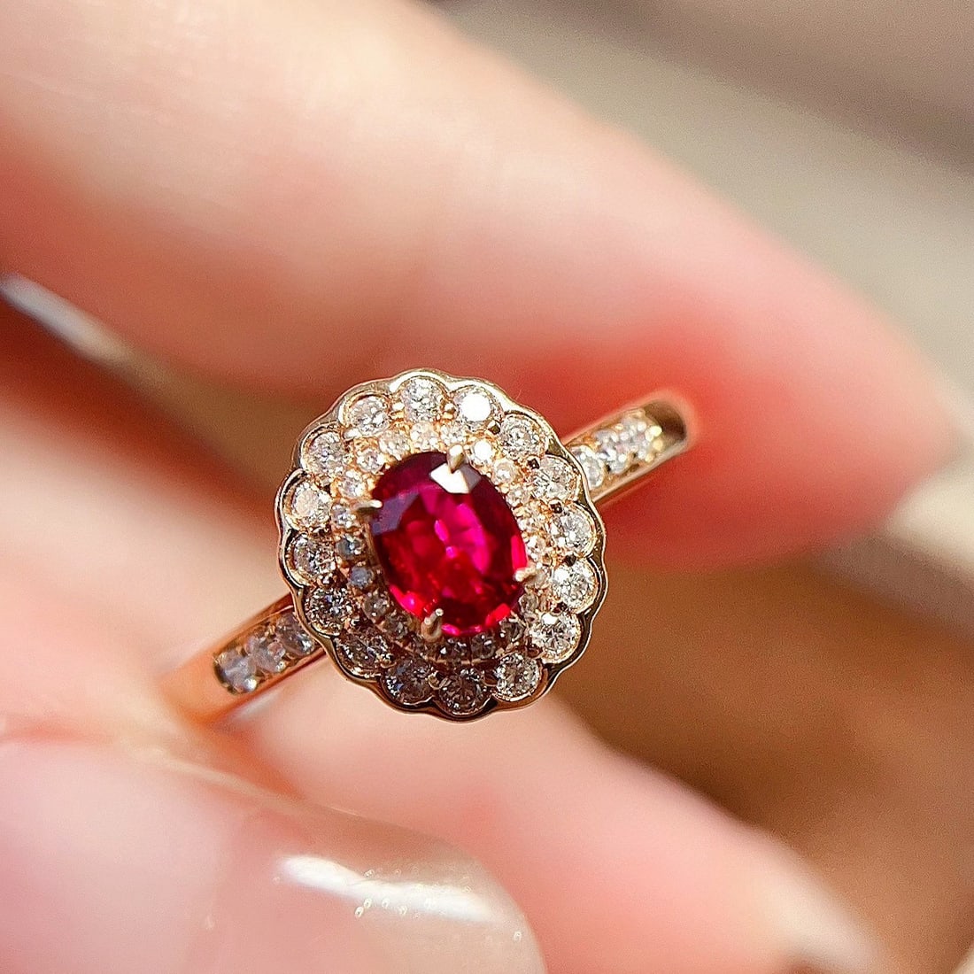 14k Gold 0.5 Ct Natural Ruby & Diamond Ring - 5