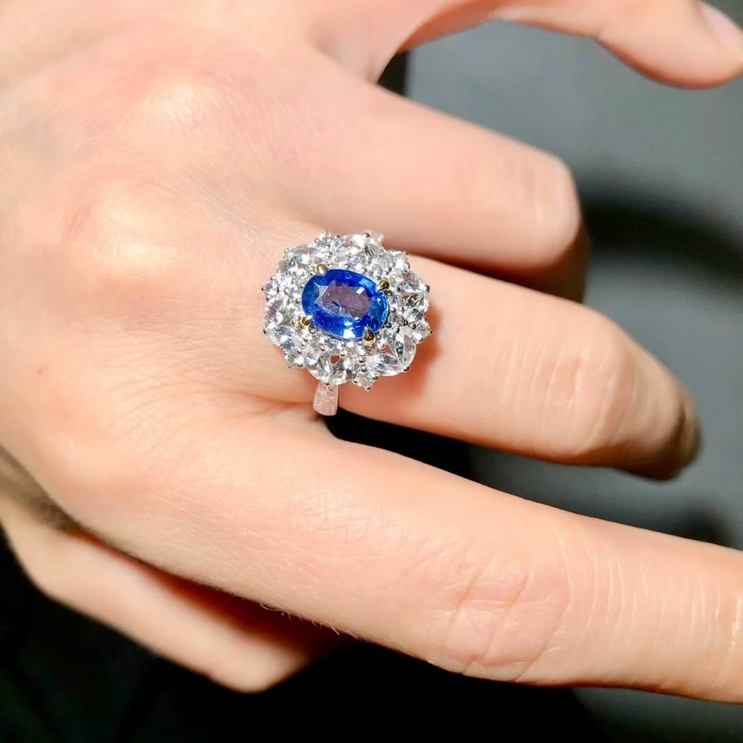 14k Gold 1.58 Ctw Natural Sapphire & Diamond Ring - 6