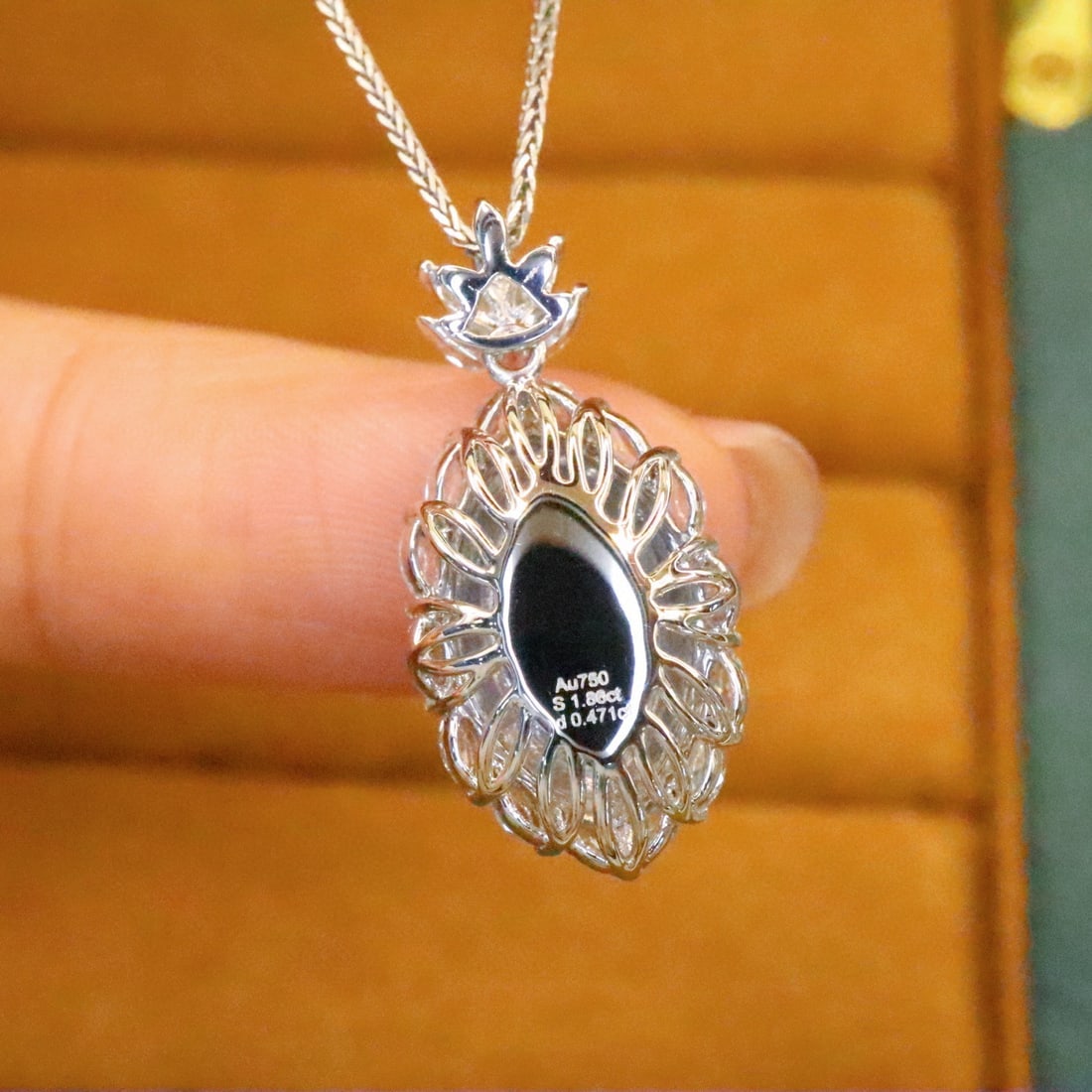14k Gold 2.33 Ctw Natural Sapphire & Diamond Pendant( Without Chain ) - 2