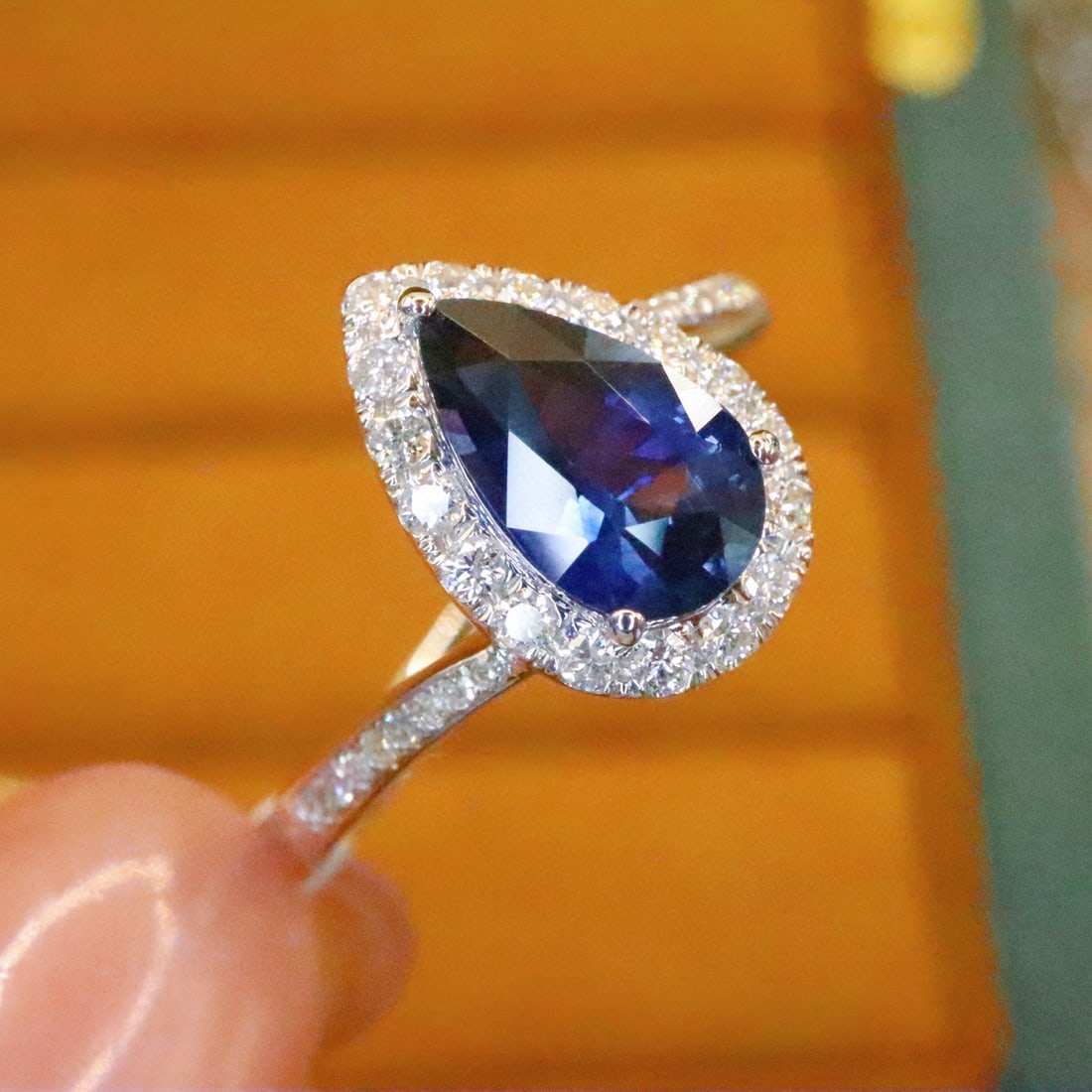 14k Gold 1.52 Ctw Natural Sapphire & Diamond Ring - 2