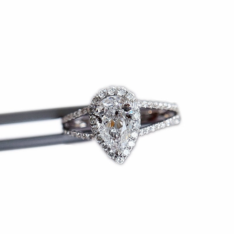 Gia Certified 14k Gold 1.00 Ct Natural D Si1 Pear Diamond Ring - 5