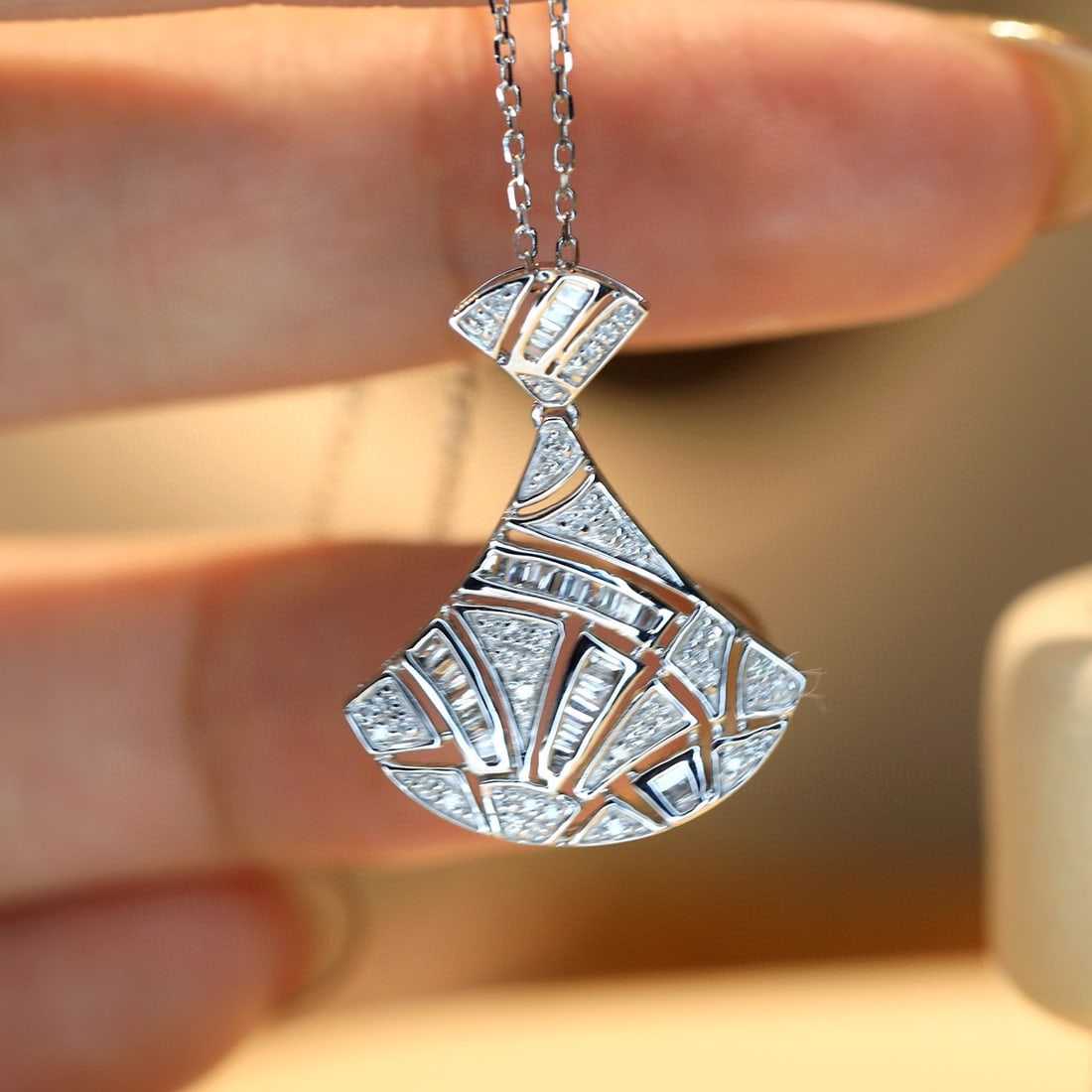 14k Gold 0.4 Ct Natural H Diamond Necklace - 3