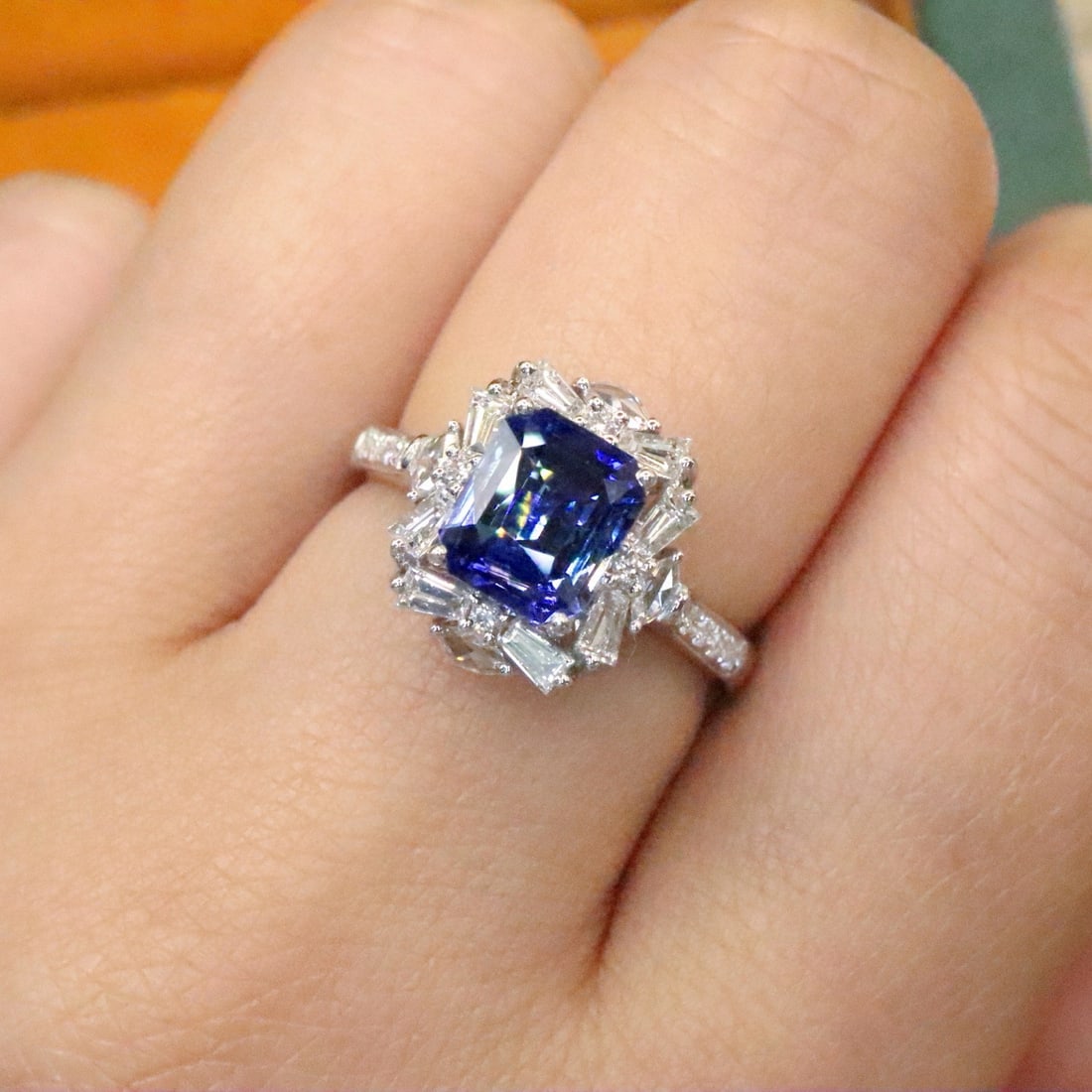 14k Gold 2.49 Ctw Natural Sapphire & Diamond Ring - 5