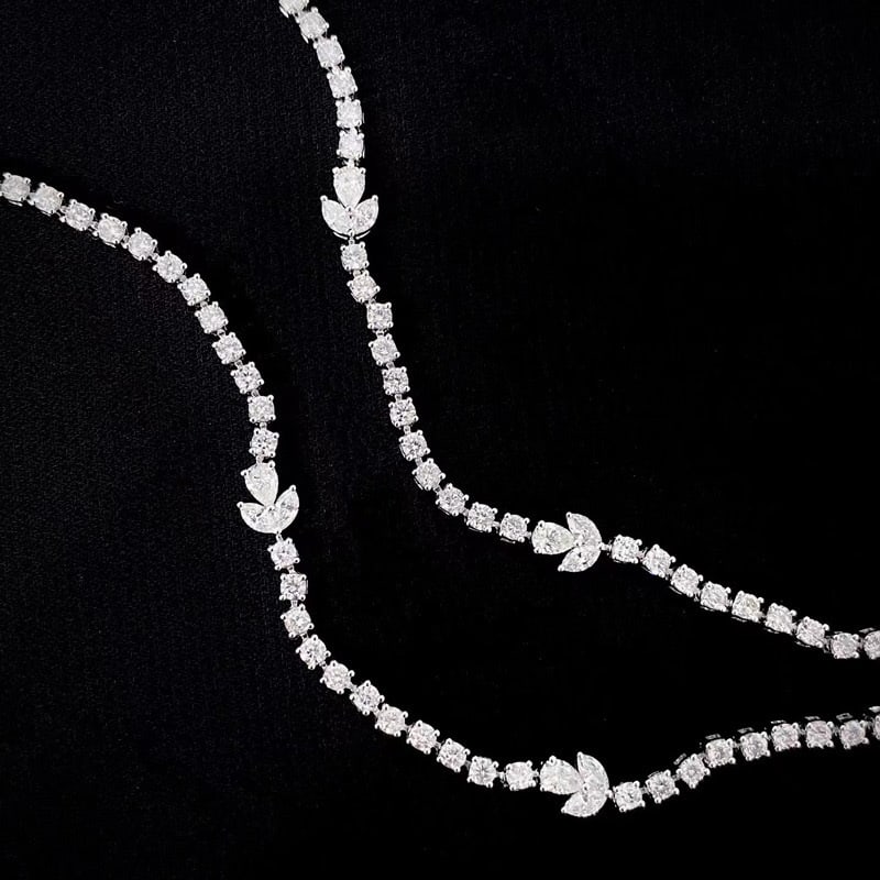 14k Gold 4 Ct Natural H Diamond Necklace - 4