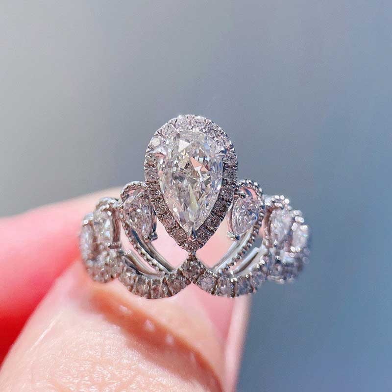 Gia Certified 14k Gold 1 Ct Natural G Vvs2 Pear Diamond Ring: Ref:230986227 // gold content:14k gold // ring size:7. 25us // // main gemstone:diamond // certified:gia // shape:pear // carat weight:1ct // clarity grade:vvs2 // color:g // treatment:natural // // a