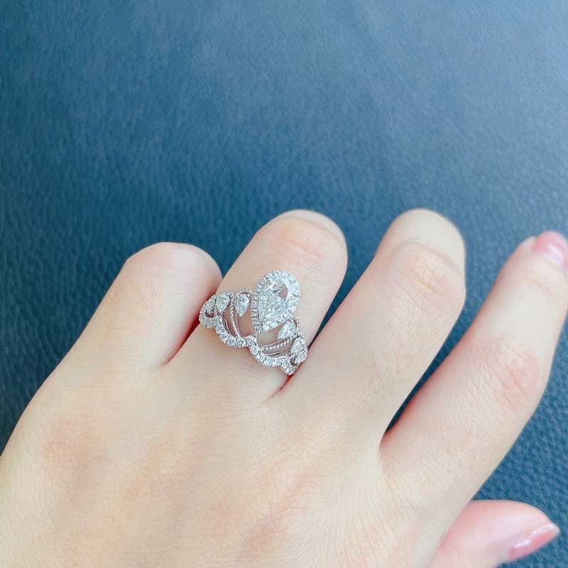 Gia Certified 14k Gold 1 Ct Natural G Vvs2 Pear Diamond Ring - 3