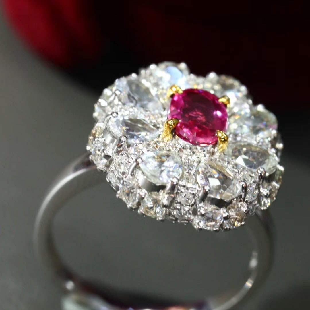 14k Gold 0.80 Ctw Natural Ruby & Diamond Ring - 2