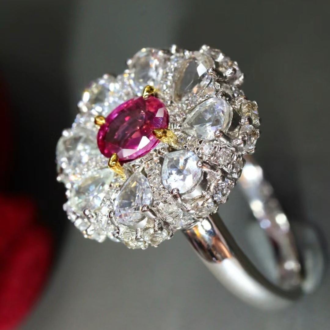 14k Gold 0.80 Ctw Natural Ruby & Diamond Ring - 3