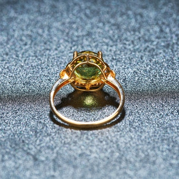 14k Gold 3.55 Ct Natural Tourmaline & Diamond Ring - 4
