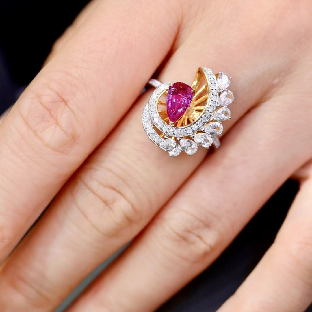 14k Gold 1.22 Ctw Natural Sapphire & Diamond Ring - 2