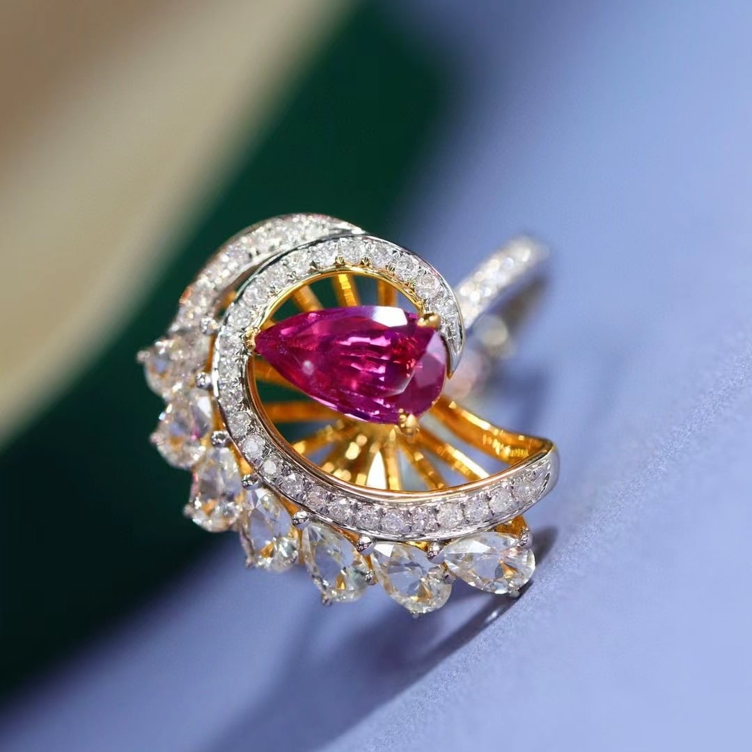 14k Gold 1.22 Ctw Natural Sapphire & Diamond Ring - 3