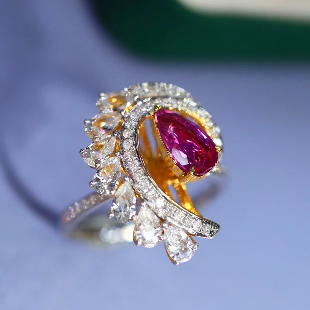 14k Gold 1.22 Ctw Natural Sapphire & Diamond Ring - 4