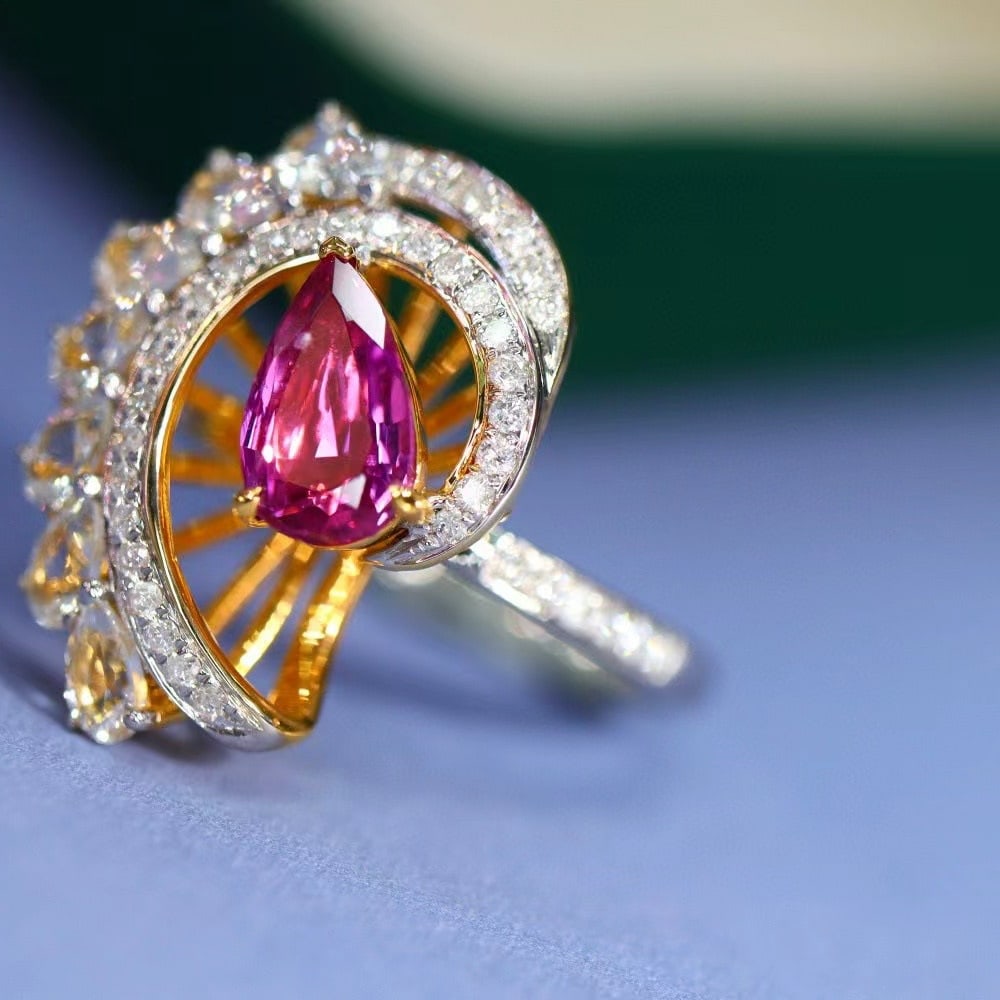 14k Gold 1.22 Ctw Natural Sapphire & Diamond Ring - 5