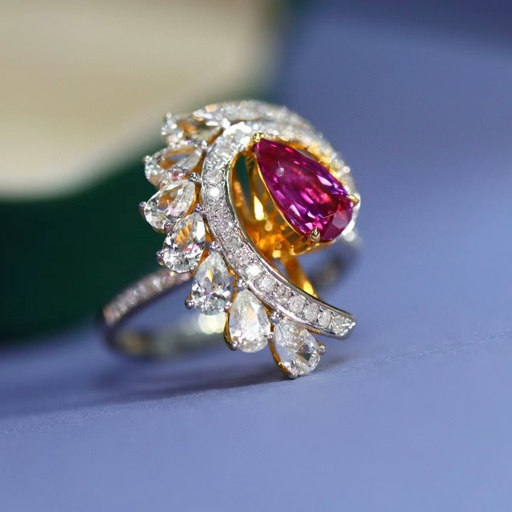 14k Gold 1.22 Ctw Natural Sapphire & Diamond Ring - 6