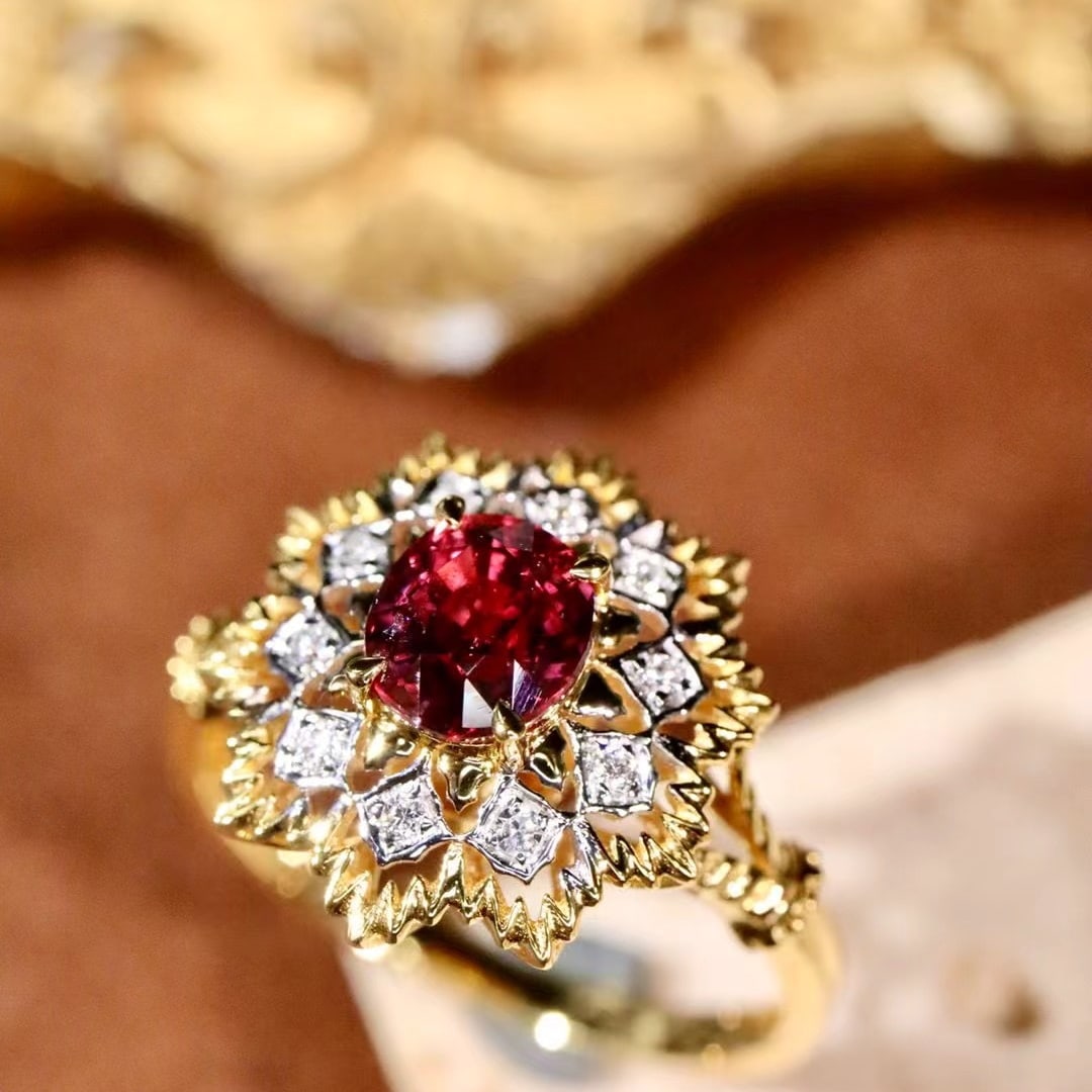 14k Gold 1.11 Ctw Natural Ruby & Diamond Ring - 4