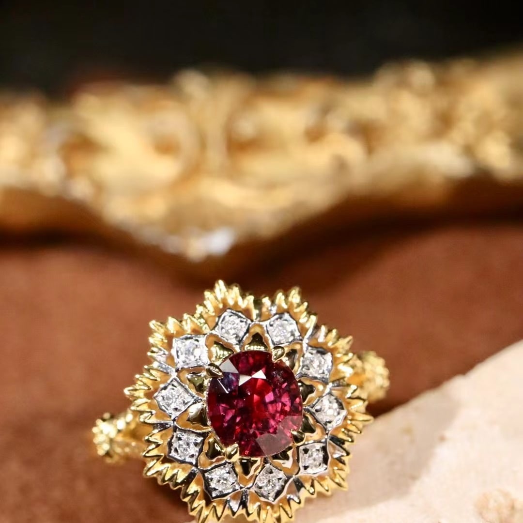 14k Gold 1.11 Ctw Natural Ruby & Diamond Ring - 6