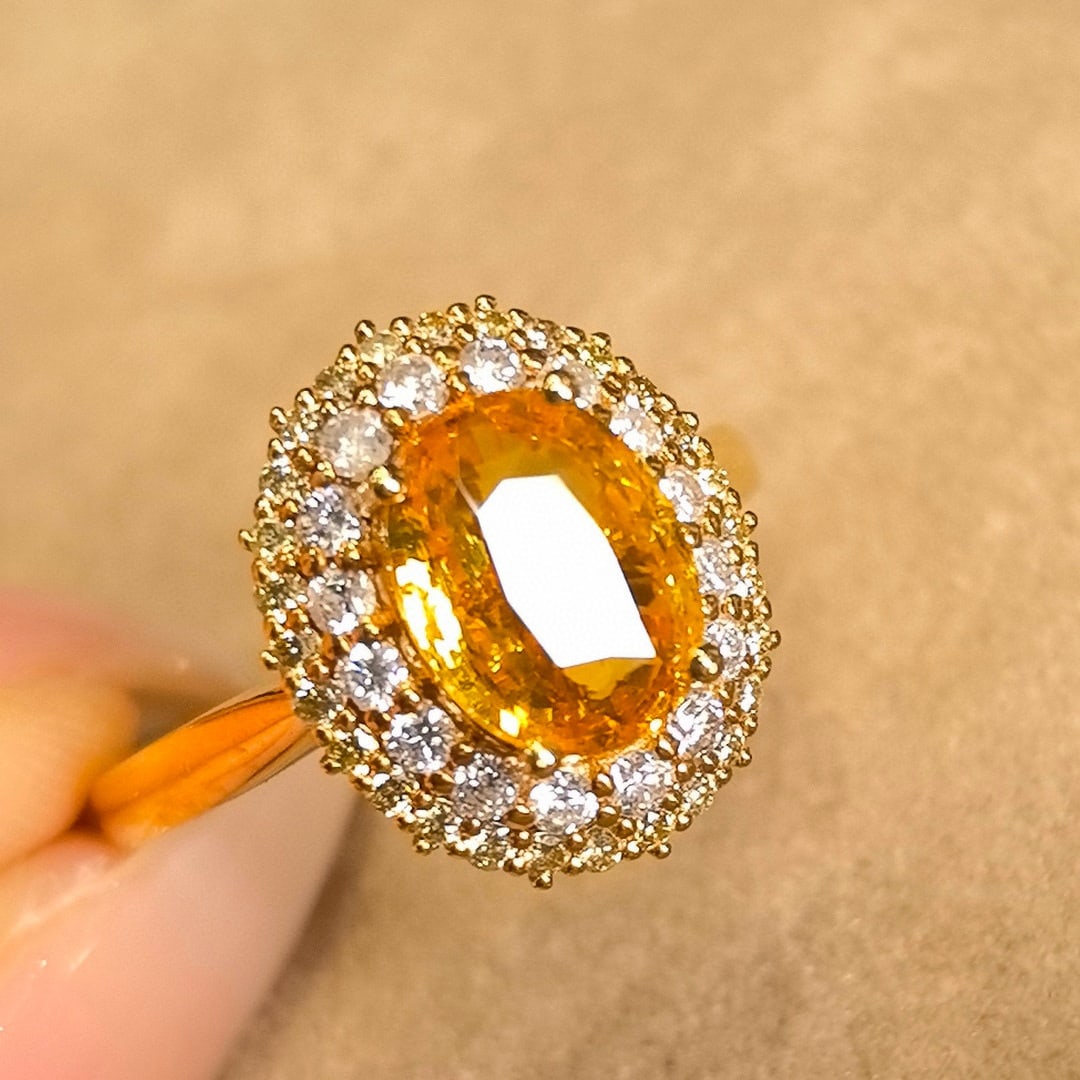 14k Gold 2.66 Ctw Natural Sapphire & Diamond Ring - 3