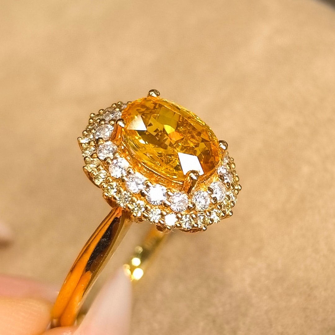 14k Gold 2.66 Ctw Natural Sapphire & Diamond Ring - 4