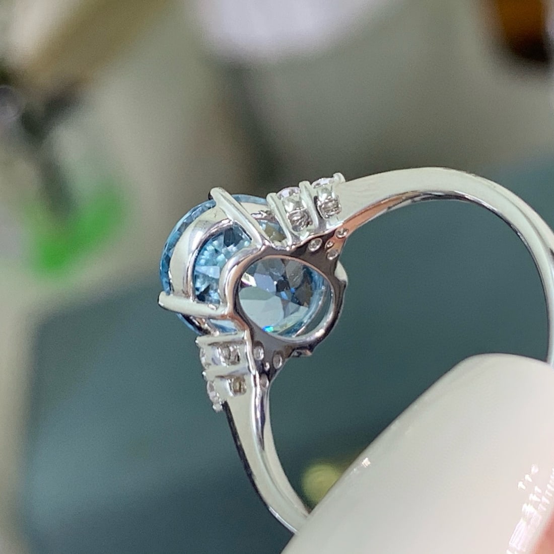 14k Gold 2.36 Ctw Natural Aquamarine & Diamond Ring - 3