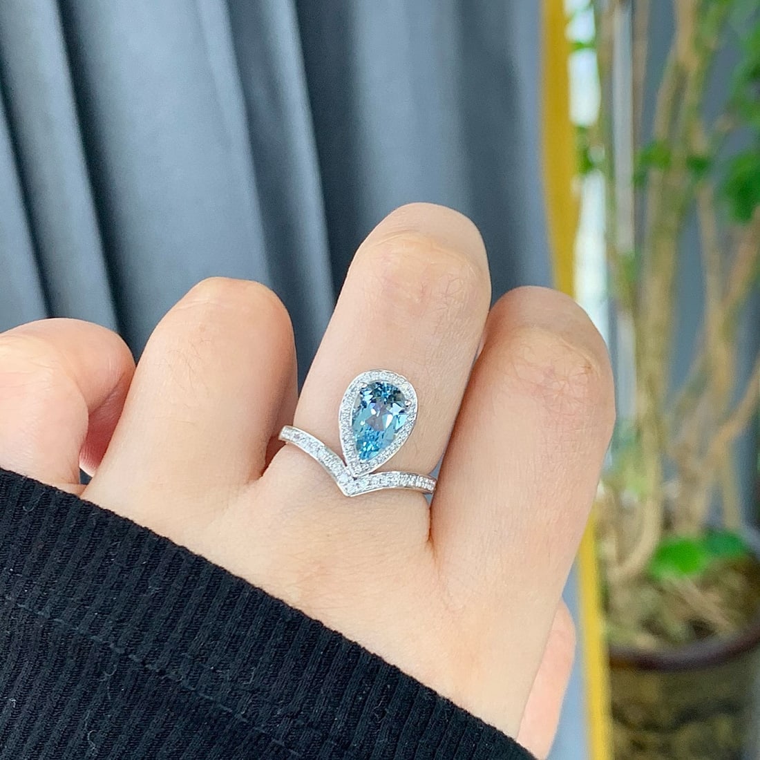 14k Gold 1.78 Ctw Natural Aquamarine & Diamond Ring - 5