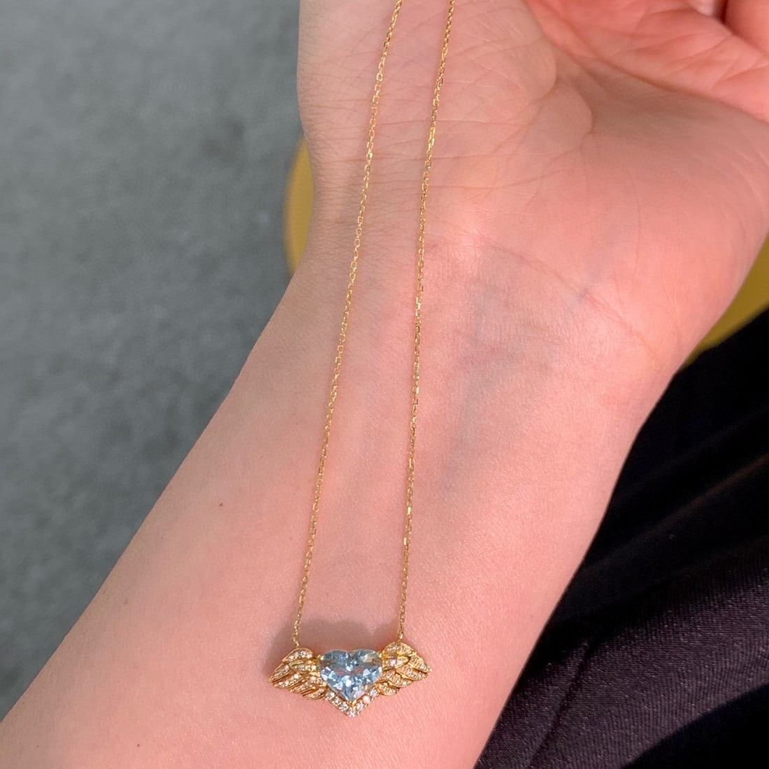 14k Gold 1.30 Ctw Natural Aquamarine & Diamond Necklace - 4