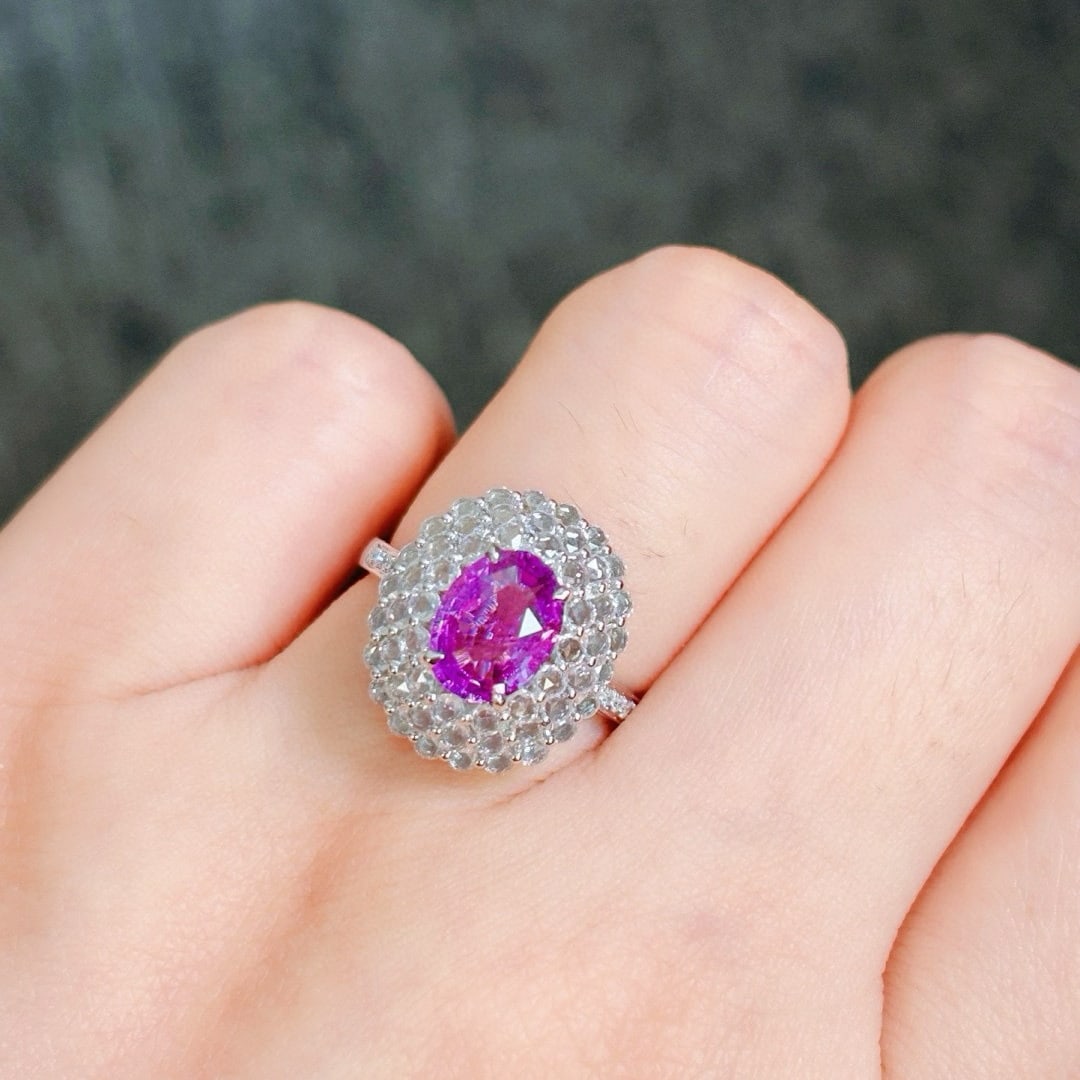 14k Gold 3.02 Ctw Natural Sapphire & Sapphire Ring - 3