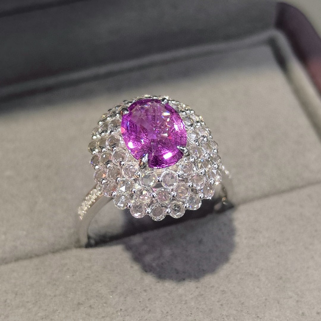 14k Gold 3.02 Ctw Natural Sapphire & Sapphire Ring - 6
