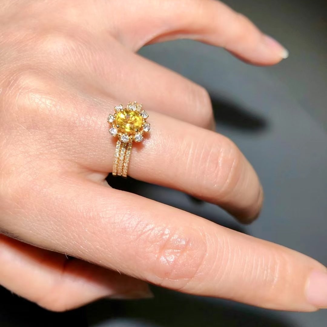 14k Gold 1.27 Ctw Natural Sapphire & Diamond Ring - 2