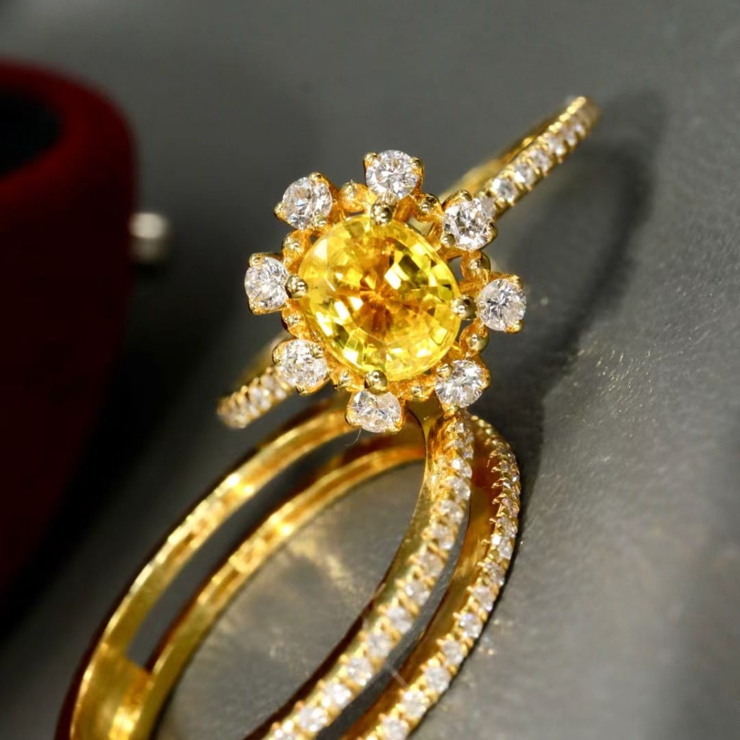 14k Gold 1.27 Ctw Natural Sapphire & Diamond Ring - 3