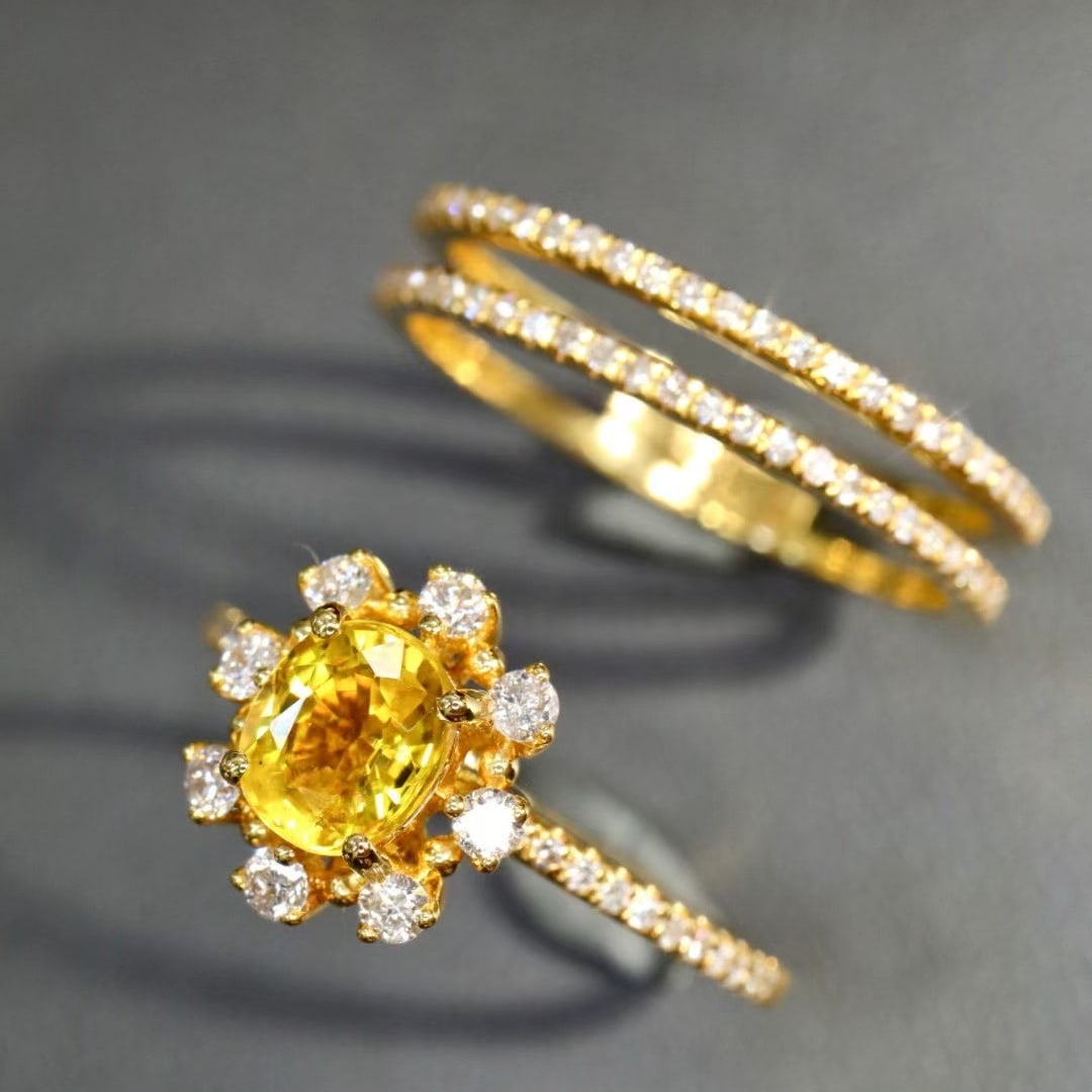 14k Gold 1.27 Ctw Natural Sapphire & Diamond Ring - 4