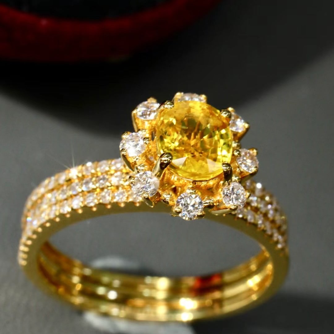 14k Gold 1.27 Ctw Natural Sapphire & Diamond Ring - 5
