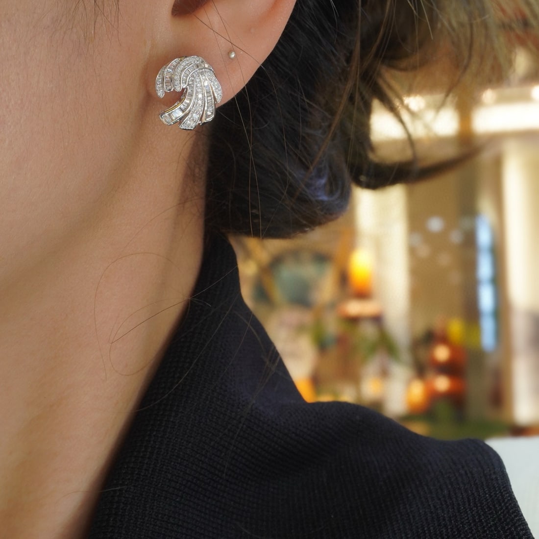 14k Gold 0.66 Ct Natural H Diamond Earrings - 4