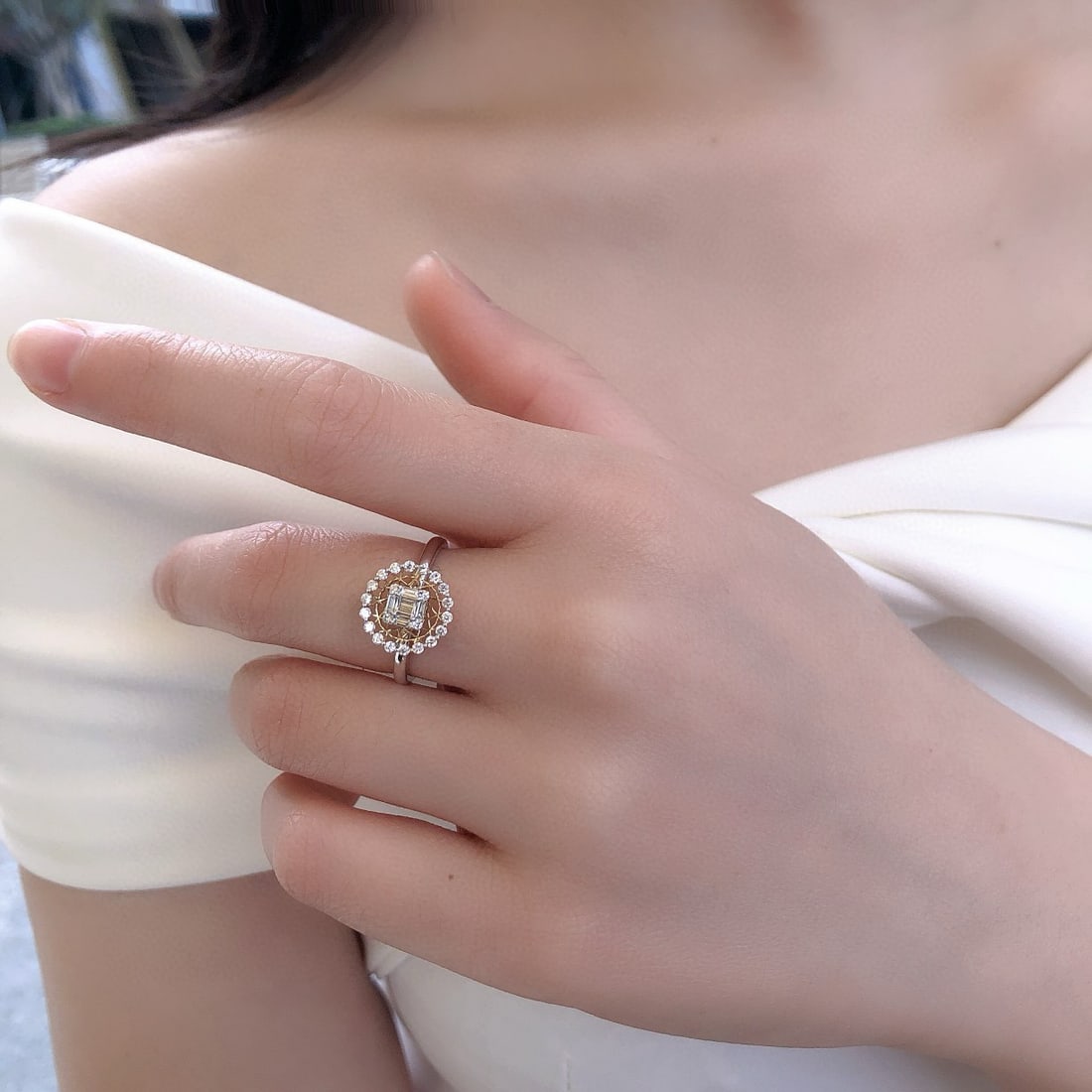 14k Gold 0.34 Ctw Natural H Diamond Ring - 3