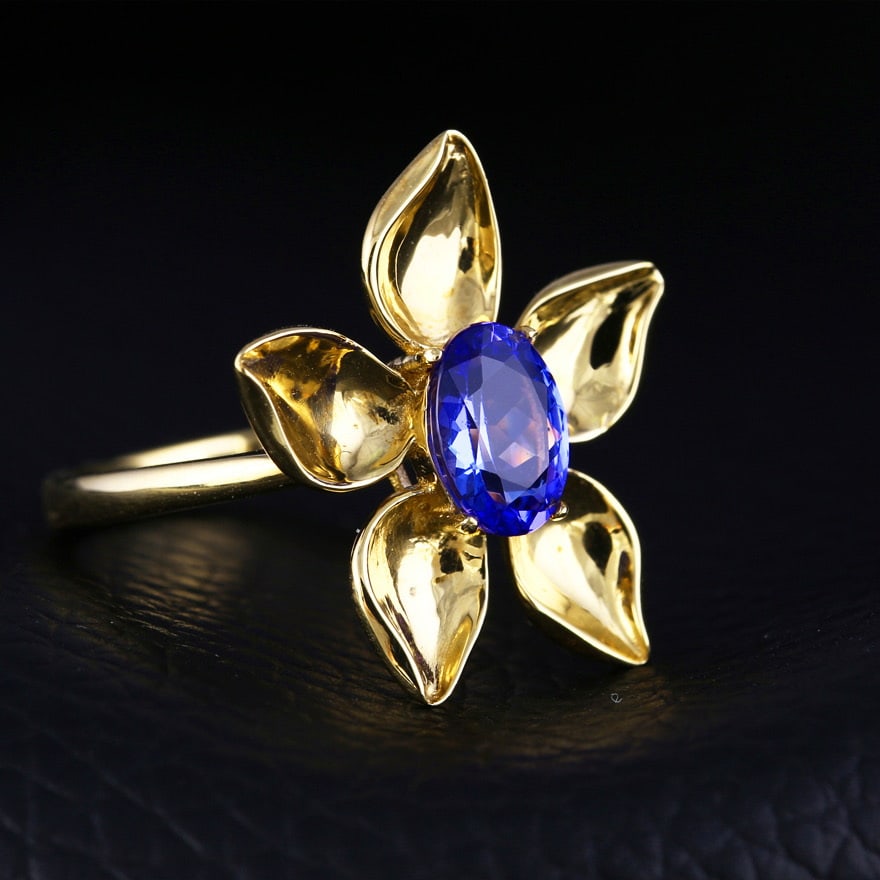 14k Gold 1.49 Ct Natural Tanzanite Ring - 2