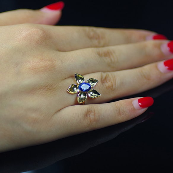 14k Gold 1.49 Ct Natural Tanzanite Ring - 3