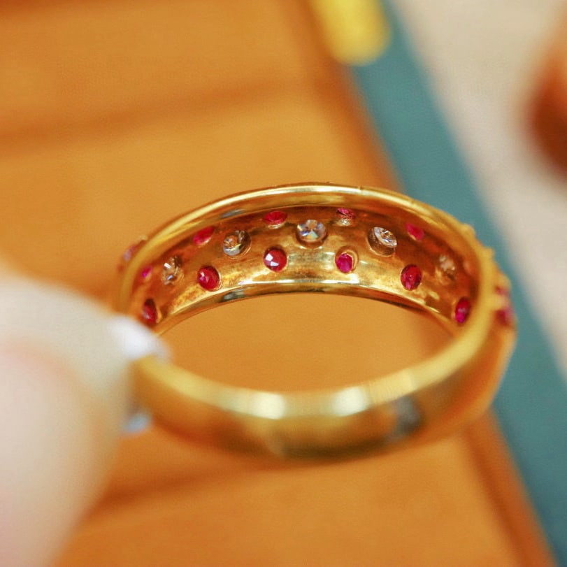 14k Gold 1.25 Ctw Natural Ruby & Diamond Ring - 2