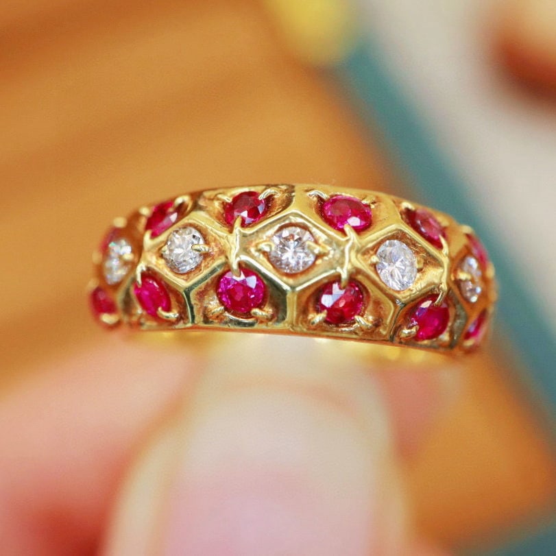 14k Gold 1.25 Ctw Natural Ruby & Diamond Ring - 4