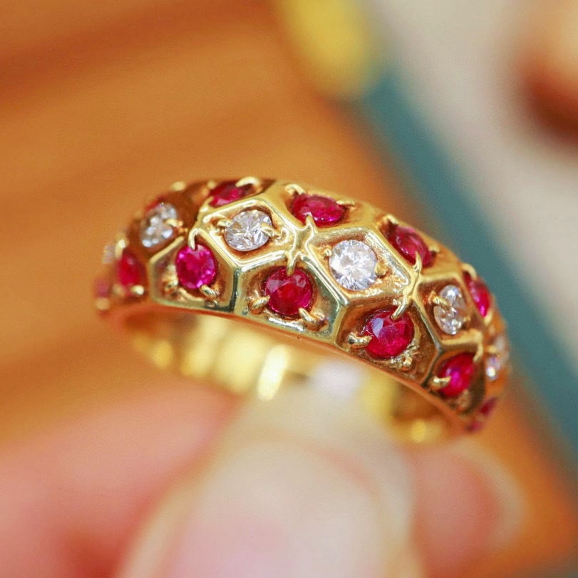 14k Gold 1.25 Ctw Natural Ruby & Diamond Ring - 5