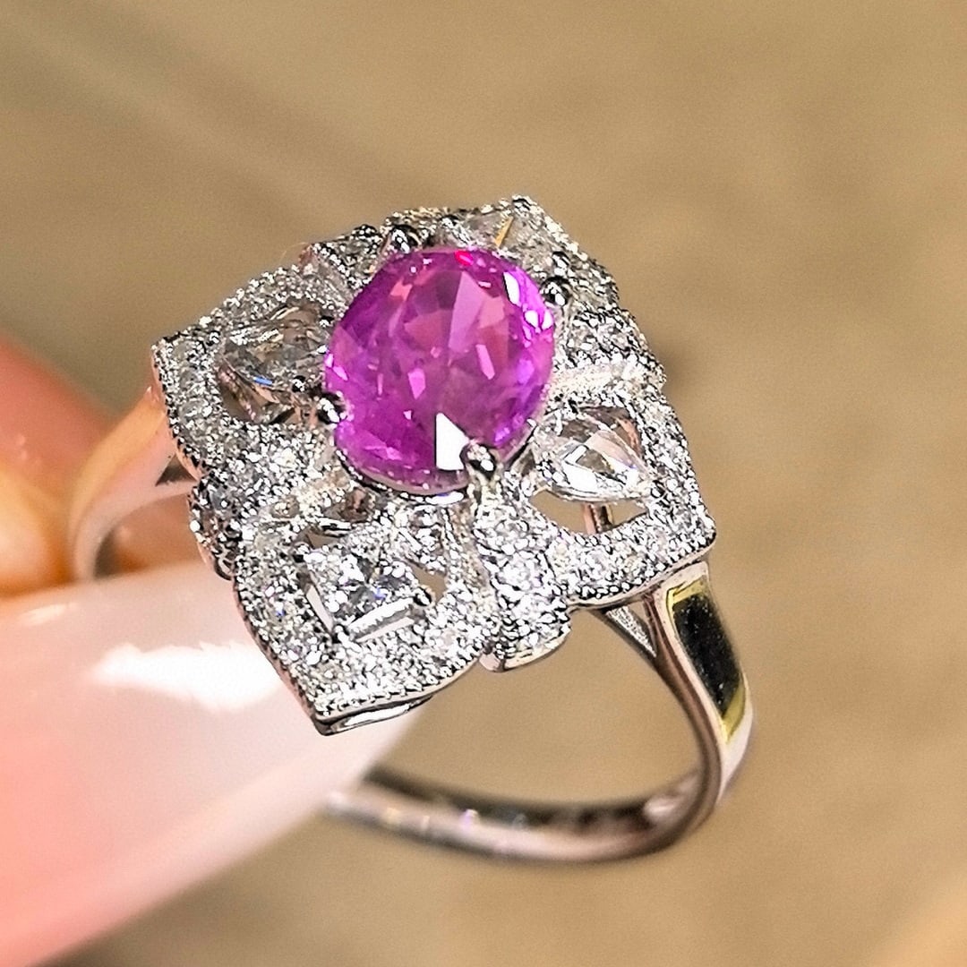 14k Gold 1.87 Ctw Natural Sapphire & Diamond Ring - 2