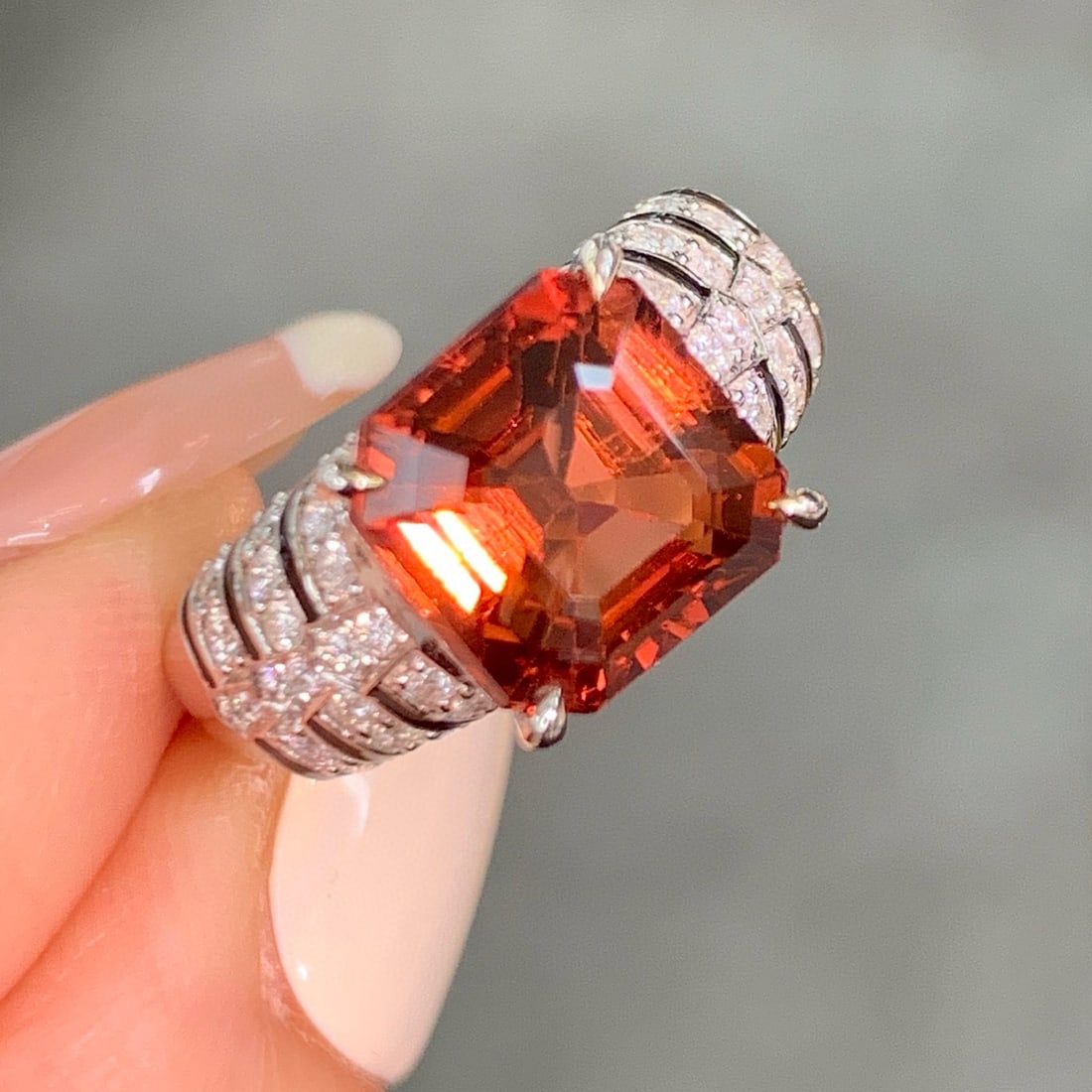 14k Gold 5.02 Ctw Natural Tourmaline & Diamond Ring - 2