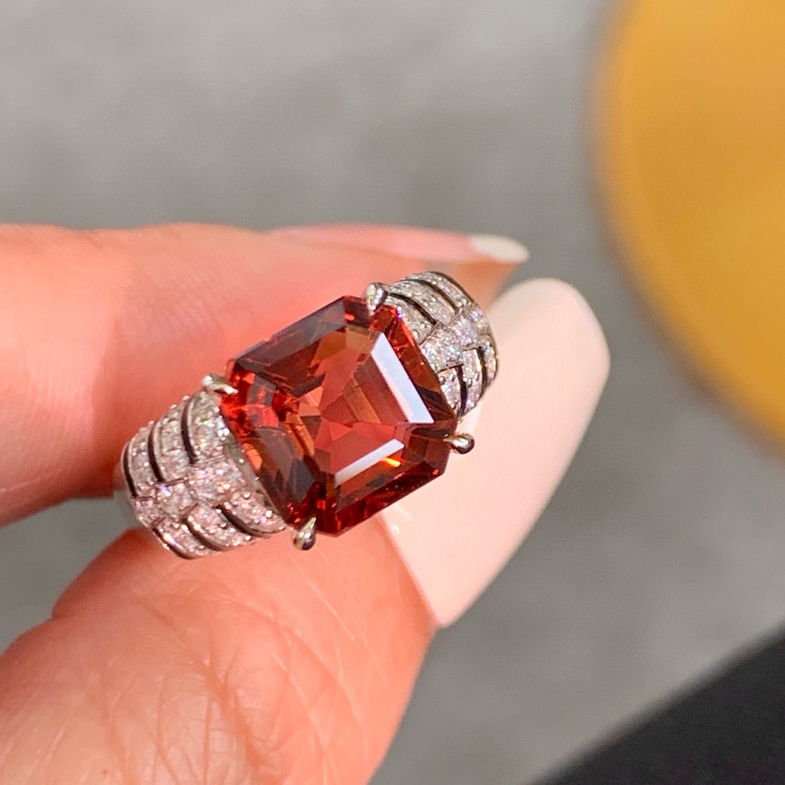 14k Gold 5.02 Ctw Natural Tourmaline & Diamond Ring - 4