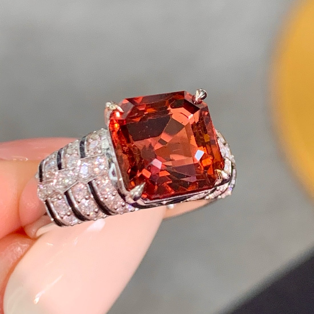 14k Gold 5.02 Ctw Natural Tourmaline & Diamond Ring - 5