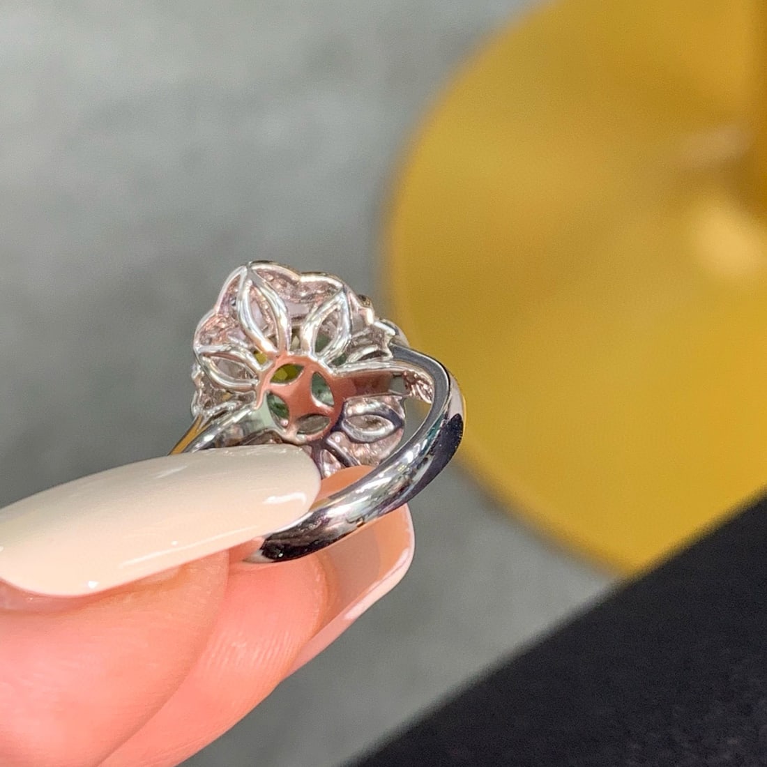 14k Gold 2.5 Ct Natural Tourmaline & Diamond Ring - 4