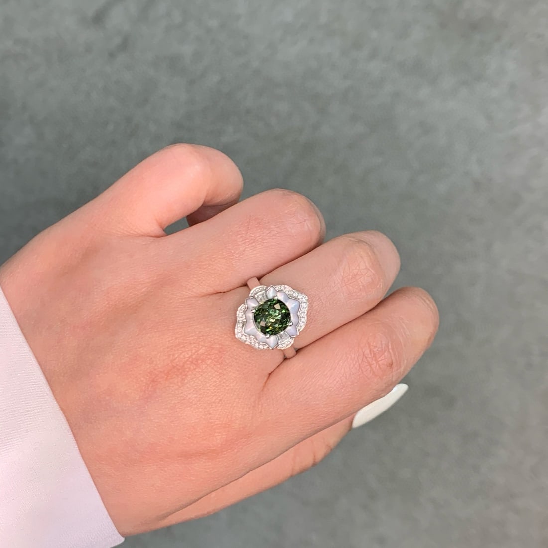 14k Gold 2.5 Ct Natural Tourmaline & Diamond Ring - 5