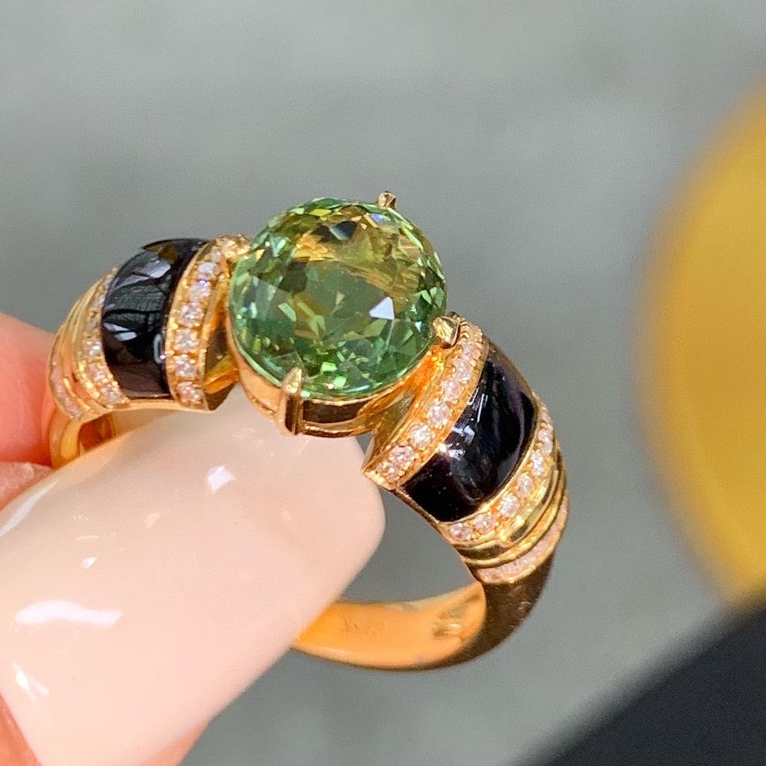 14k Gold 2.82 Ctw Natural Tourmaline & Diamond Ring - 2