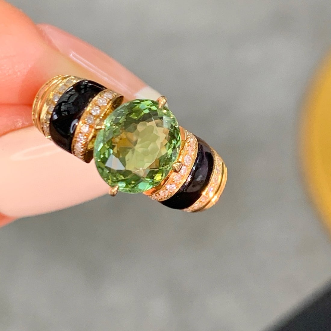 14k Gold 2.82 Ctw Natural Tourmaline & Diamond Ring - 4