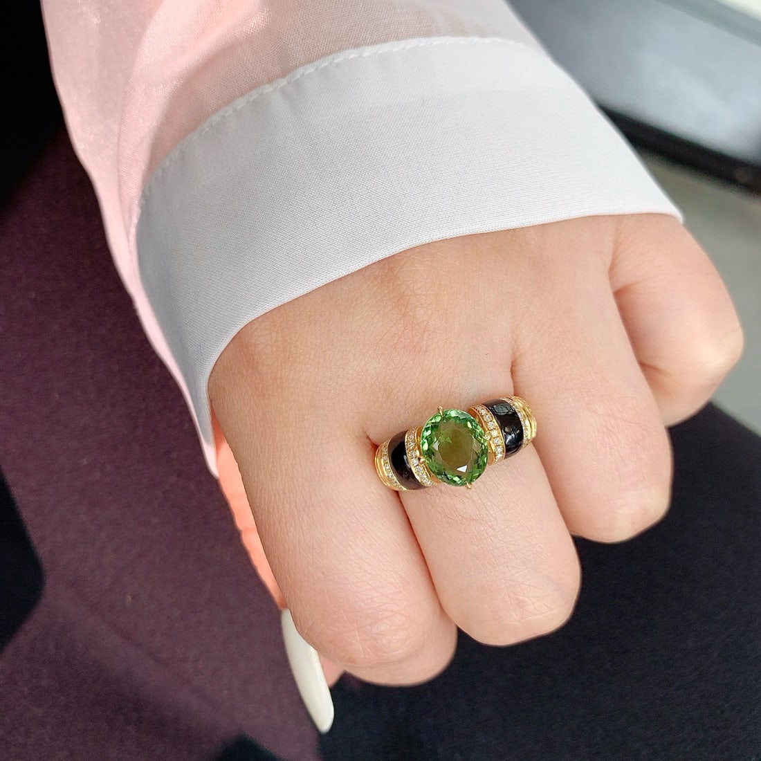 14k Gold 2.82 Ctw Natural Tourmaline & Diamond Ring - 6