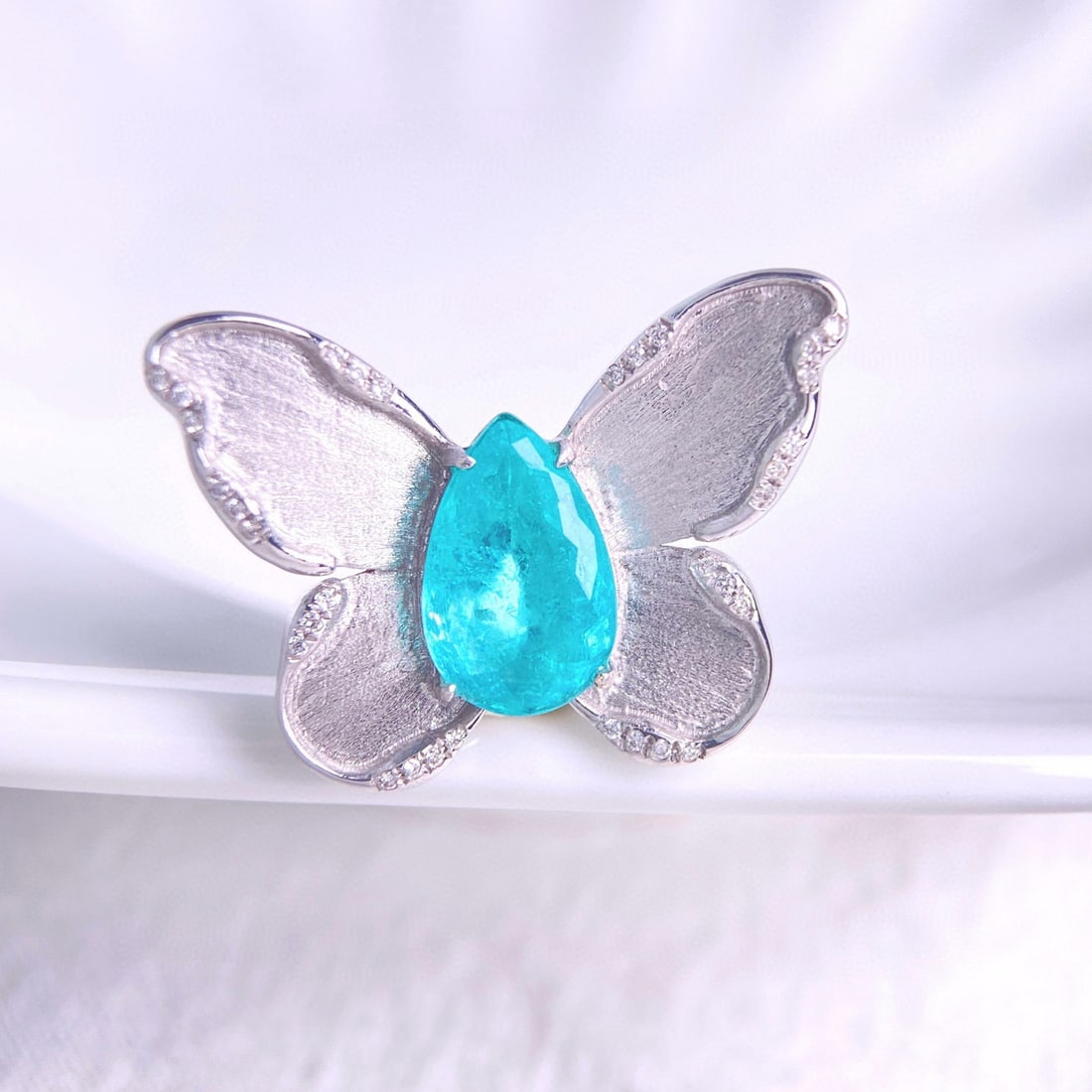 14k Gold 2.11 Ctw Natural Paraiba Tourmaline & Diamond Ring - 2
