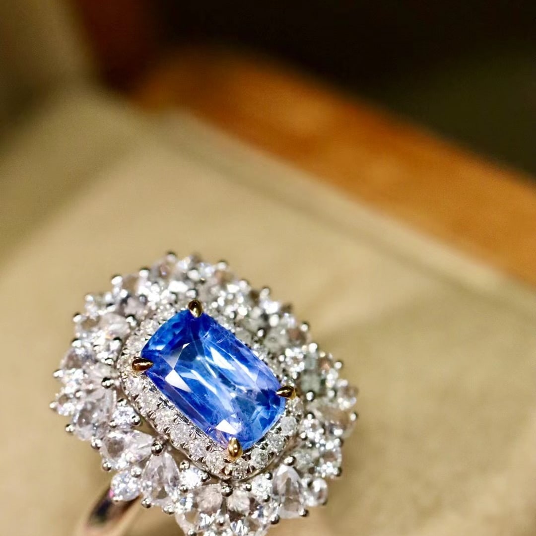 14k Gold 1.44 Ctw Natural Sapphire & Diamond Ring - 2